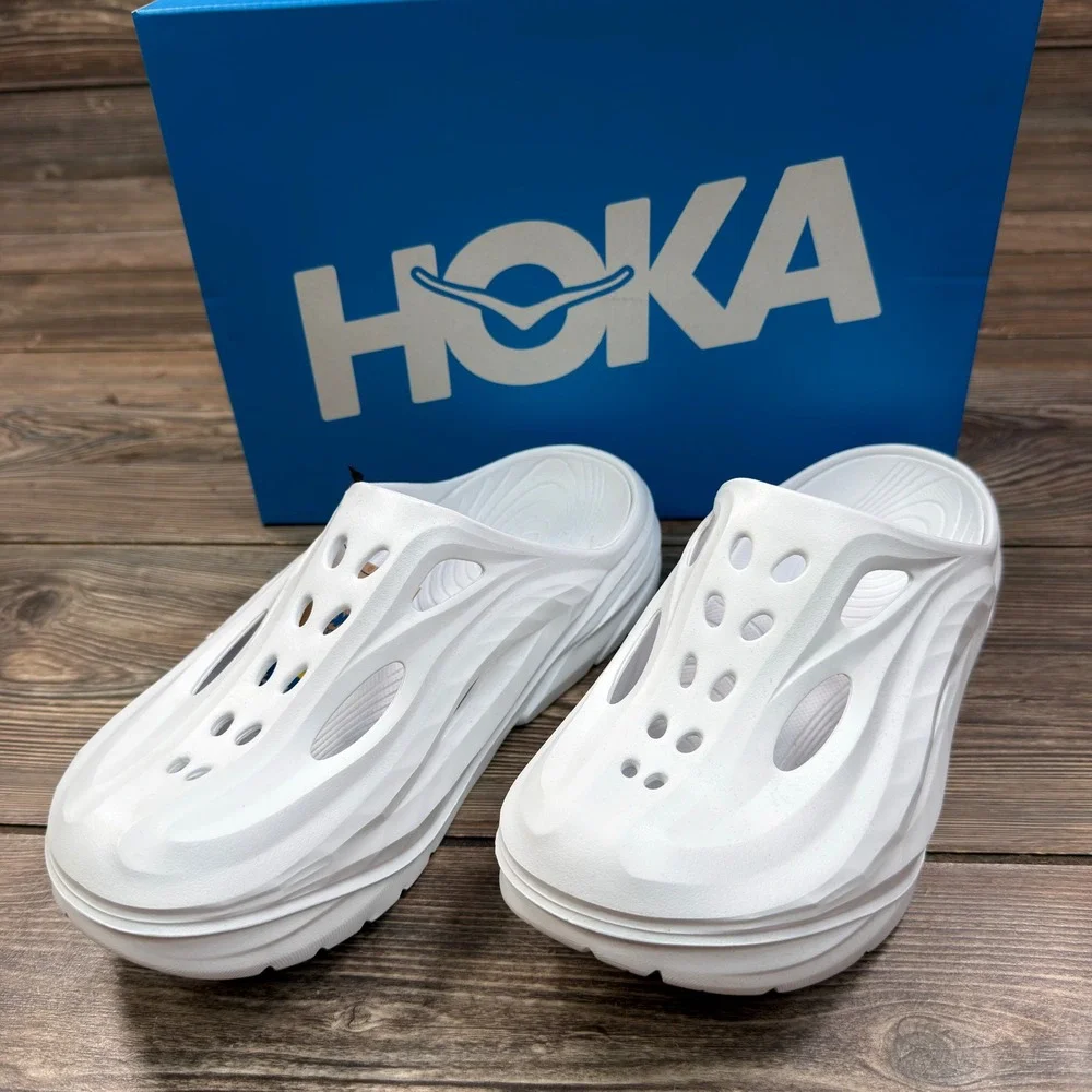 Hoka Mens Size 9 W 11 Ora Recovery Mule White 1147951 WWH Slip On Comfort NEW